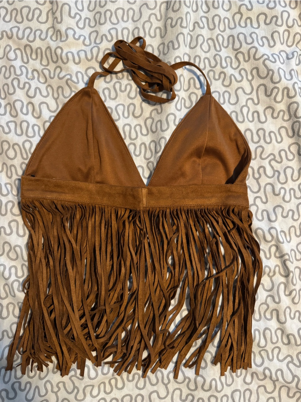 Forever 21 Brown Fringe Halter Top - Picture 2 of 3